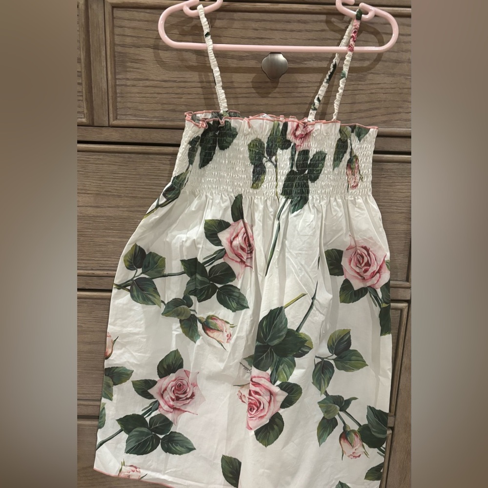 Dolce and Gabbana girls size 7/8 white floral dress